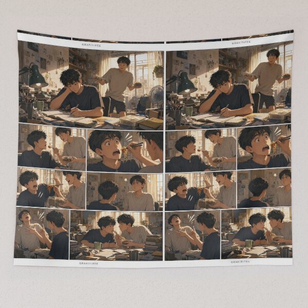 Item preview, Student Life Cozy Reading Room Comic Print designed and sold by Grafititee.