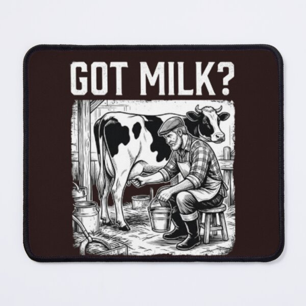 Item preview, Got Milk? – Vintage Farmer Milking Cow Woodcut Illustration designed and sold by RaresS.