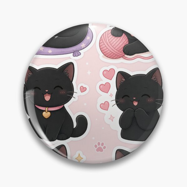 Item preview, Cute Black Cat Stickers Sheet designed and sold by ESESA.