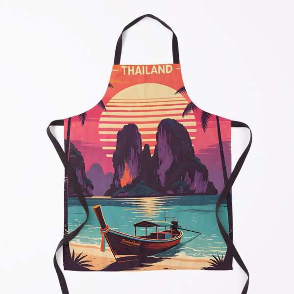 Item preview, Railay Beach Thailand Vintage Travel Poster Tropical Coastal Wall Art designed and sold by Spirit of Siam.