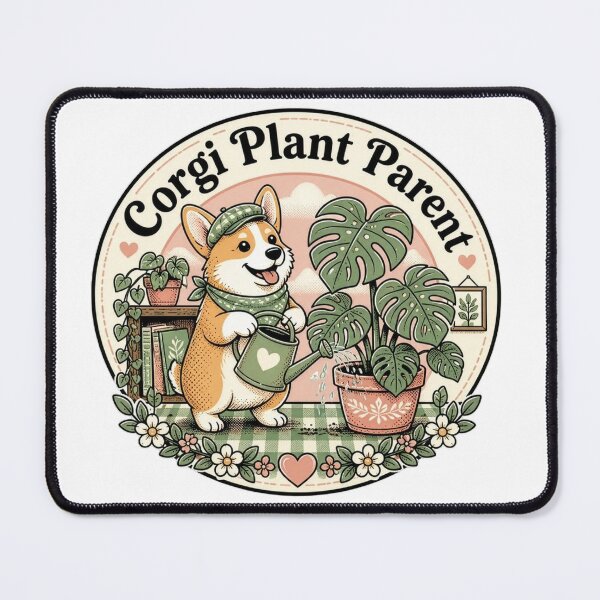 Item preview, Corgi Plant Parent Vintage Cottagecore Gardening Badge designed and sold by The Curio Cabinet.