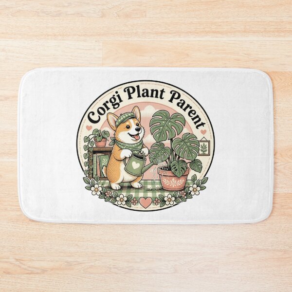 Item preview, Corgi Plant Parent Vintage Cottagecore Gardening Badge designed and sold by The Curio Cabinet.