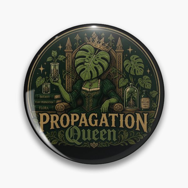 Item preview, Propagation Queen Dark Academia Monstera Botanical Badge designed and sold by The Curio Cabinet.