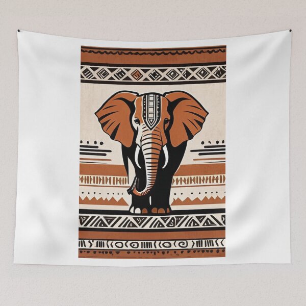 Item preview, Art - Elephant with African Motifs, Bohemian Aesthetic designed and sold by DoodyPets.