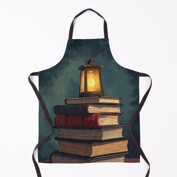 Item preview, Vintage Book Stack with Lantern Cozy Reading Illustration designed and sold by Evergreen Horizon Works.