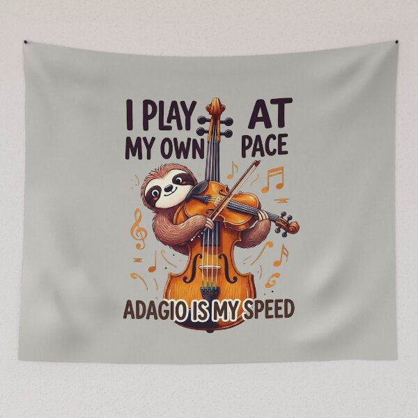 Item preview, Funny Sloth with Violin - Slow Living Lifestyle designed and sold by Art-Arcade6.