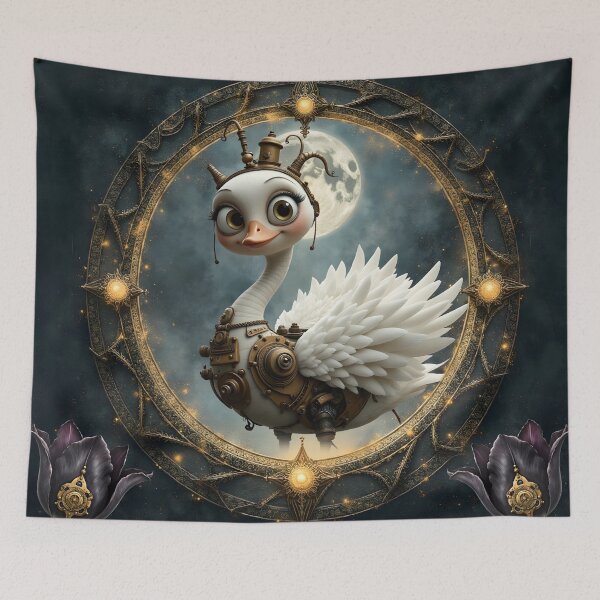 Item preview, Moonlit Clockwork Swan – Keeper of Curious Dreams designed and sold by nicky2342.
