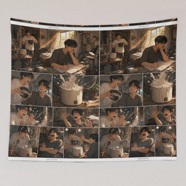 Item preview, Student Life Cozy Reading Room Comic Print designed and sold by Grafititee.
