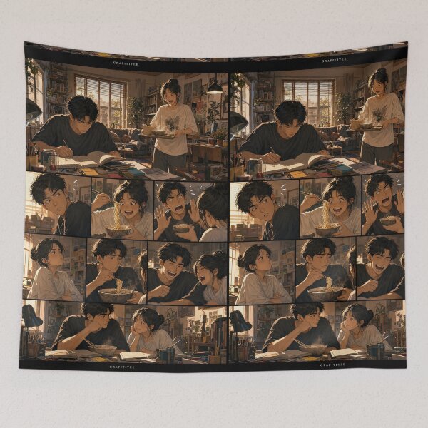 Item preview, Student Life Cozy Reading Room Comic Print designed and sold by Grafititee.