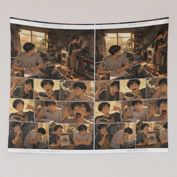 Item preview, Student Life Cozy Reading Room Comic Print designed and sold by Grafititee.