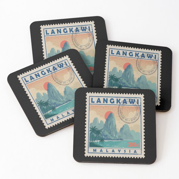 Item preview, Langkawi Malaysia Coastal Postage Stamp Travel Sticker designed and sold by stickercuffs.