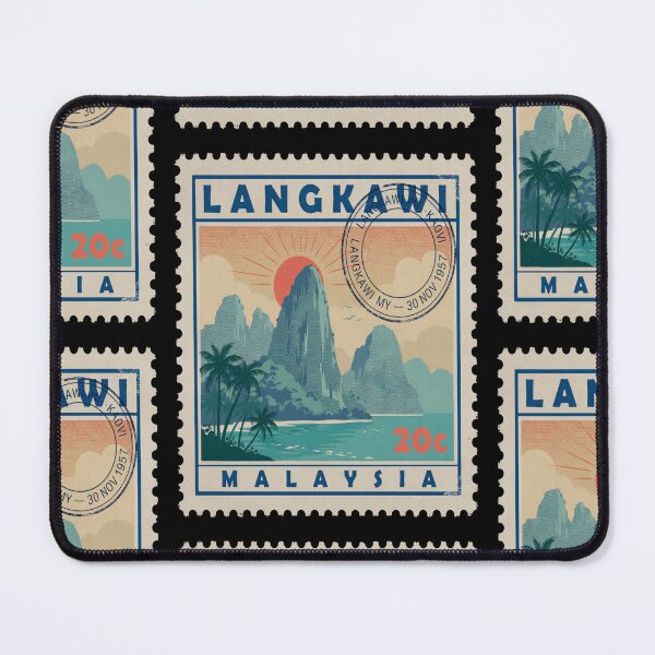 Item preview, Langkawi Malaysia Coastal Postage Stamp Travel Sticker designed and sold by stickercuffs.