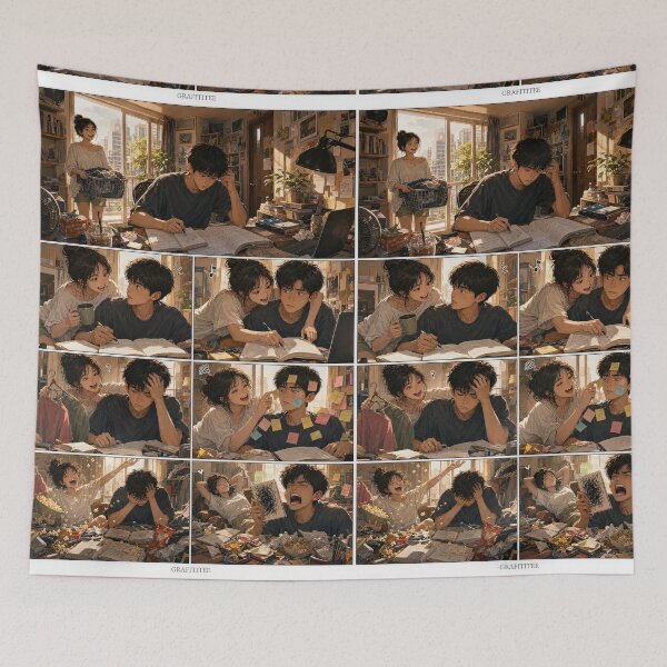 Item preview, Student Life Cozy Reading Room Comic Print designed and sold by Grafititee.