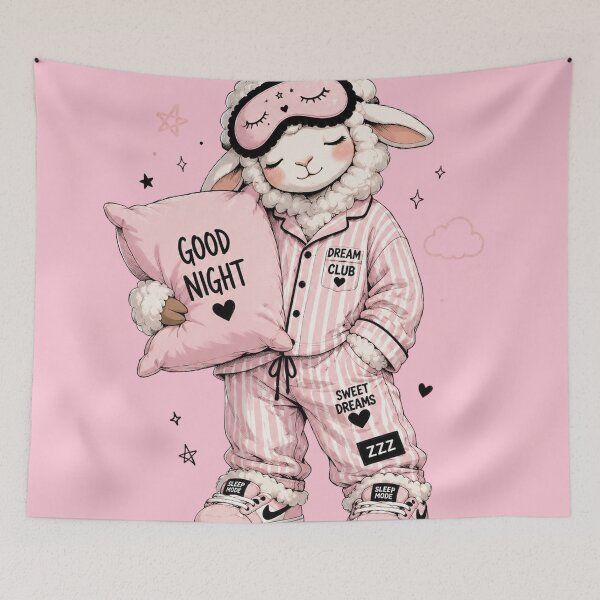 Item preview, Sleepy Little Sheep Pink Pajamas designed and sold by EsenciaZen.