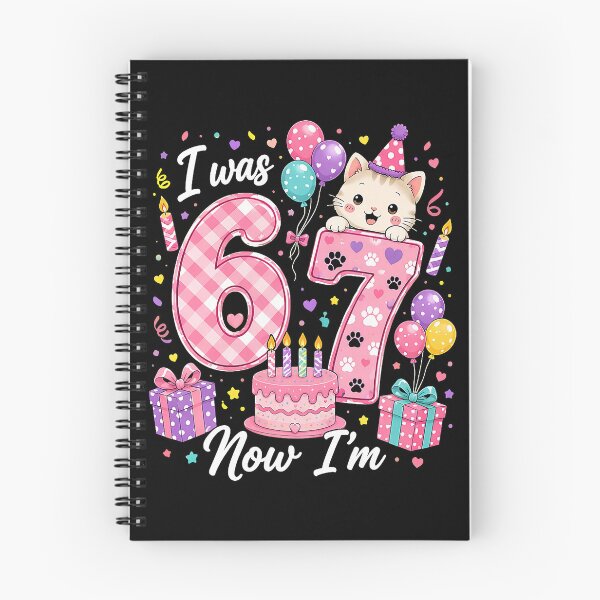 Item preview, I was 6 Now I'm 7 Cat 7th Birthday Girl designed and sold by Littermin.