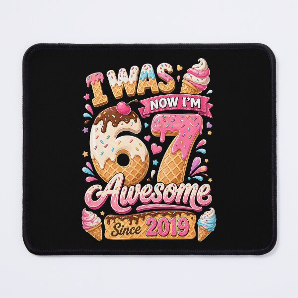 Item preview, I was 6 Now I'm 7 Birthday Ice Cream Awesome Since 2019 designed and sold by Littermin.