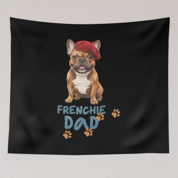 Item preview,  Frenchie Dad with Beret Dog Illustration designed and sold by SoyLamderma.