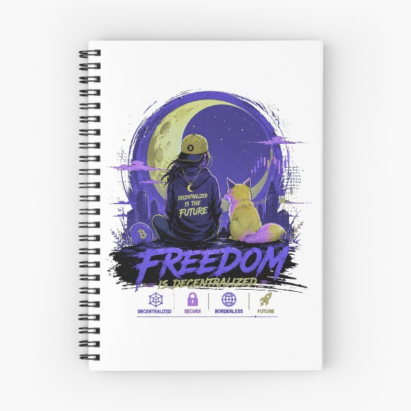 Item preview, Freedom Is Decentralized | Crypto Moon Cyberpunk Fox Vintage Streetwear T-Shirt designed and sold by dytf79.
