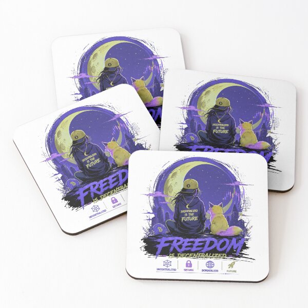 Item preview, Freedom Is Decentralized | Crypto Moon Cyberpunk Fox Vintage Streetwear T-Shirt designed and sold by dytf79.