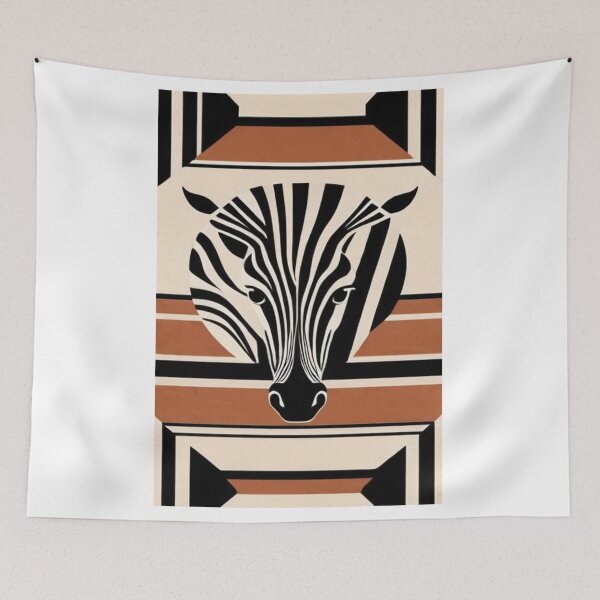 Item preview, Art - Graphic Zebra Representation, Earthy Color Burst designed and sold by DoodyPets.