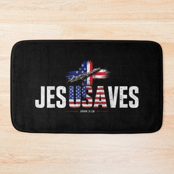 Item preview, Jesus Saves Cross Subtle Christian Religious Faith USA Flag designed and sold by ocustdaleman.