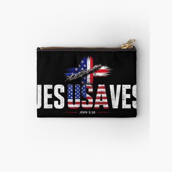 Item preview, Jesus Saves Cross Subtle Christian Religious Faith USA Flag designed and sold by ocustdaleman.