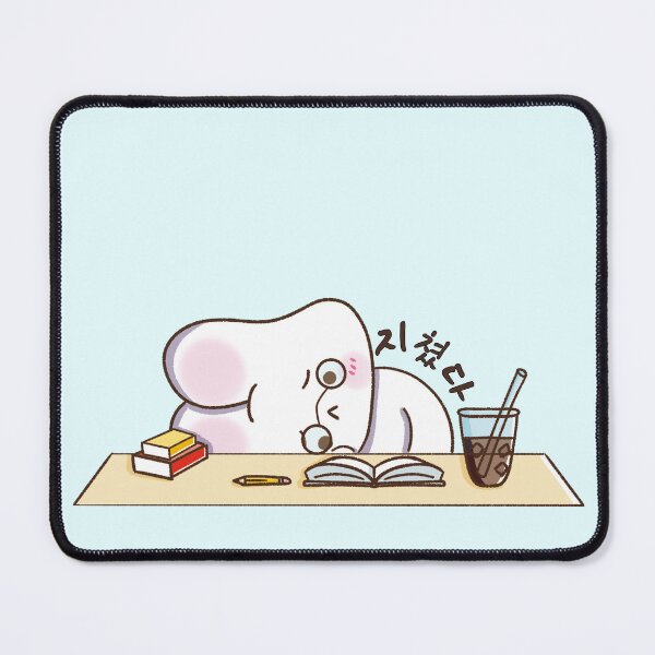 Item preview, Cute Kawaii Bunny Exhausted (지쳤다 - Ji-chyeot-da) Relatable Korean Pastel Chibi Aesthetic designed and sold by Kimchi-style-.