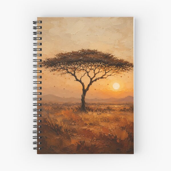 Item preview, Afro Boho Acacia Sunset – Earthy African Landscape Print designed and sold by Martin's_Design.