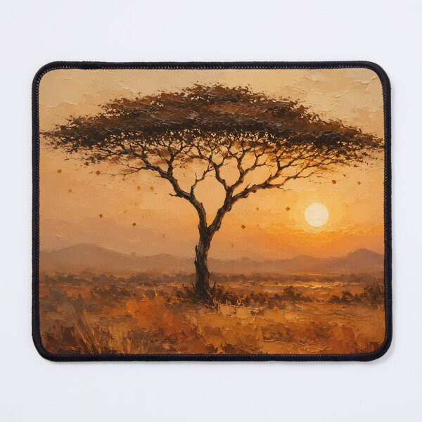 Item preview, Afro Boho Acacia Sunset – Earthy African Landscape Print designed and sold by Martin's_Design.