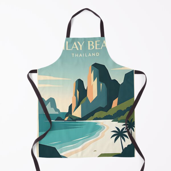 Item preview, Railay Beach Thailand Vintage Travel Poster Tropical Coastal Wall Art designed and sold by Spirit of Siam.