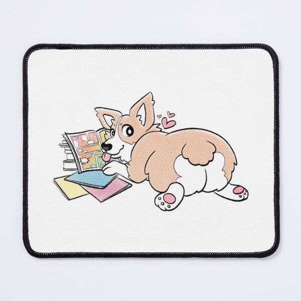 Item preview, Cute Corgi Butt Reading Comic Book Whimsical Art designed and sold by Nicolealtdesign.