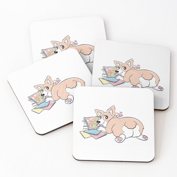 Item preview, Cute Corgi Butt Reading Comic Book Whimsical Art designed and sold by Nicolealtdesign.