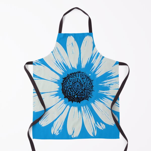 Item preview, Blue Pop Art Daisies Grid Retro Floral designed and sold by ChubbyGoong.