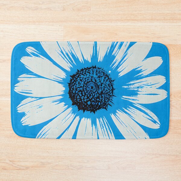 Item preview, Blue Pop Art Daisies Grid Retro Floral  designed and sold by ChubbyGoong.