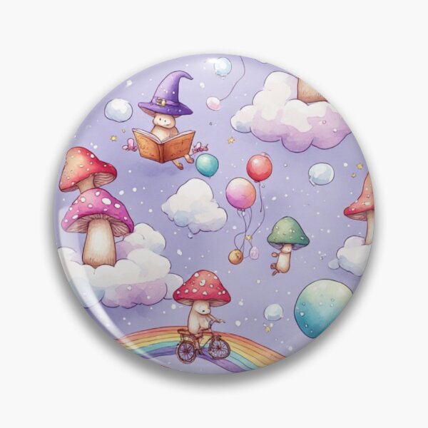 Item preview, Whimsical Mushroom Fairies Magic Sky Seamless Pattern designed and sold by dcohea.