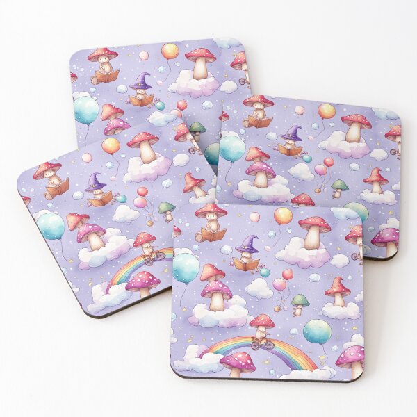 Item preview, Whimsical Mushroom Fairies Magic Sky Seamless Pattern designed and sold by dcohea.
