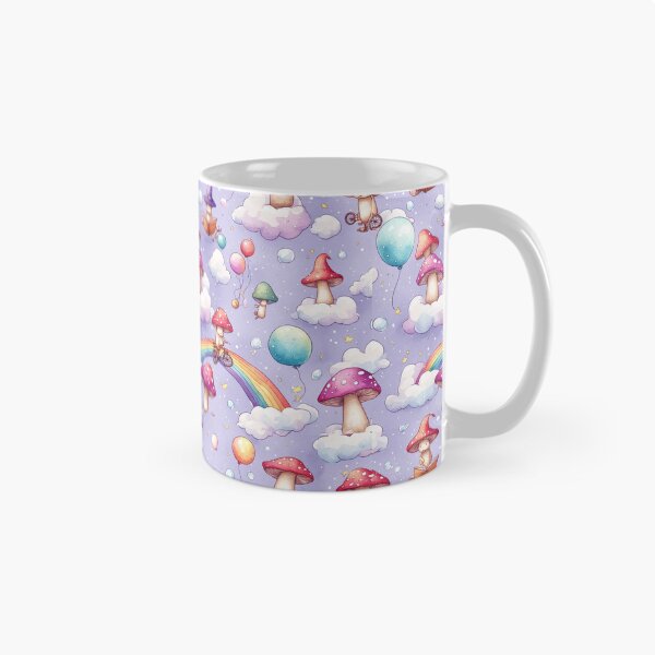 Item preview, Whimsical Mushroom Fairies Magic Sky Seamless Pattern designed and sold by dcohea.