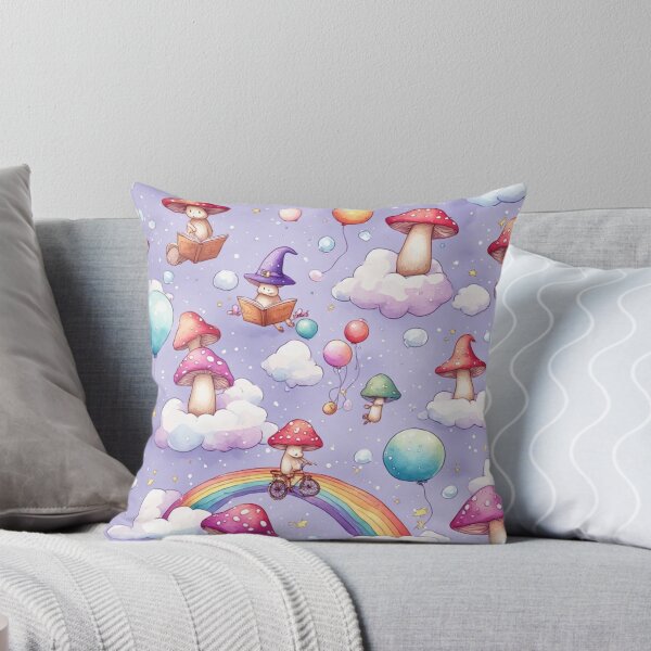 Item preview, Whimsical Mushroom Fairies Magic Sky Seamless Pattern designed and sold by dcohea.