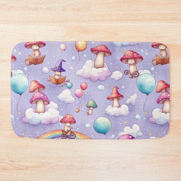 Item preview, Whimsical Mushroom Fairies Magic Sky Seamless Pattern designed and sold by dcohea.