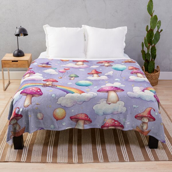 Item preview, Whimsical Mushroom Fairies Magic Sky Seamless Pattern designed and sold by dcohea.