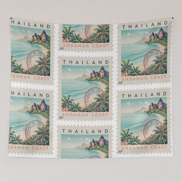 Item preview, Phuket Thailand Coastal Postage Stamp Travel Sticker designed and sold by stickercuffs.