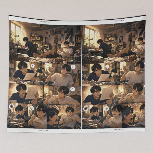 Item preview, Student Life Cozy Reading Room Comic Print designed and sold by Grafititee.