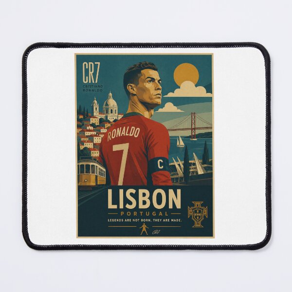 Item preview, Cristiano Ronaldo Mid-Century Modern Travel Poster Art designed and sold by MariaWillms.