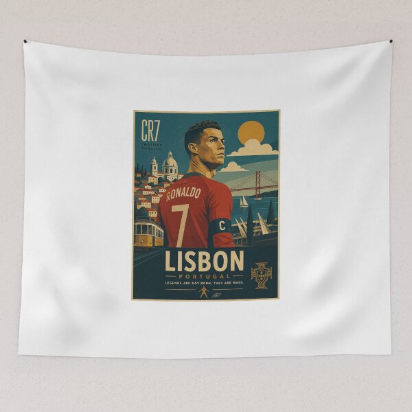 Item preview, Cristiano Ronaldo Mid-Century Modern Travel Poster Art designed and sold by MariaWillms.