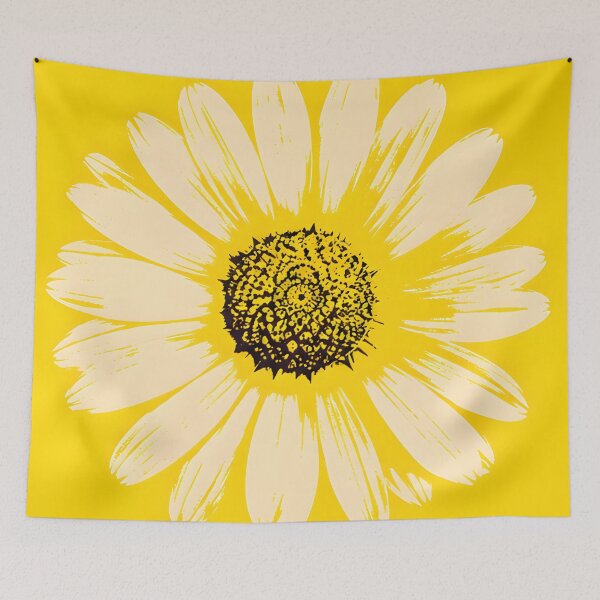 Item preview, Yellow Pop Art Daisies Grid Retro Floral  designed and sold by ChubbyGoong.