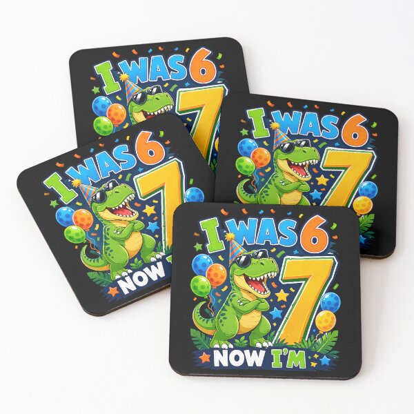 Item preview, I was Six Now I'm Seven T-Rex Dinosaur 67 Meme 7th Birthday designed and sold by Littermin.