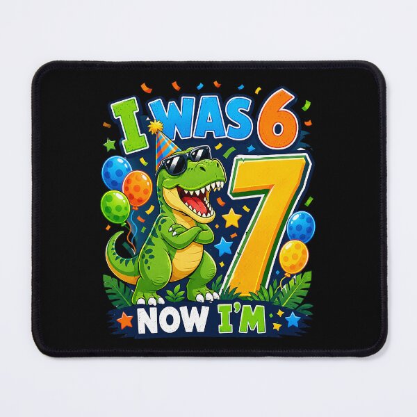 Item preview, I was Six Now I'm Seven T-Rex Dinosaur 67 Meme 7th Birthday designed and sold by Littermin.