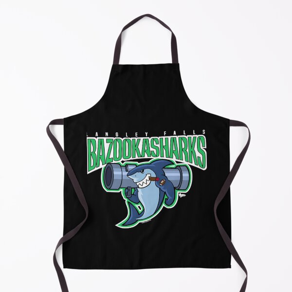 Item preview, Fierce Blue Shark Mascot Character Holding Explosive Weapon designed and sold by faithandbible.