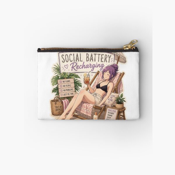 Item preview, Social Battery Recharging – Anime Introvert Girl Summer Beach designed and sold by DailyStruggleCo.
