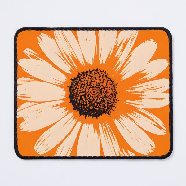 Item preview, Orange Pop Art Daisies Grid Retro Floral designed and sold by ChubbyGoong.